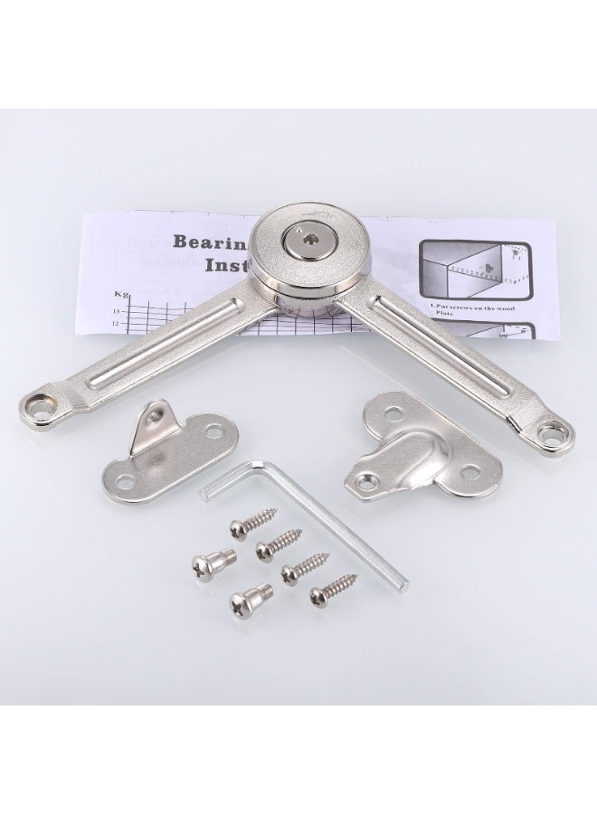 Relex 2Pcs Soft Close Lid Support Hinges with Screws & Hex Key, Satin Nickel Drop Down Hinges Support 40lb, Folding Lid Stay Hinges for Kitchen Door Cabinet Cupboard Wardrobe Toy Box Lift Up Stay - Image 4